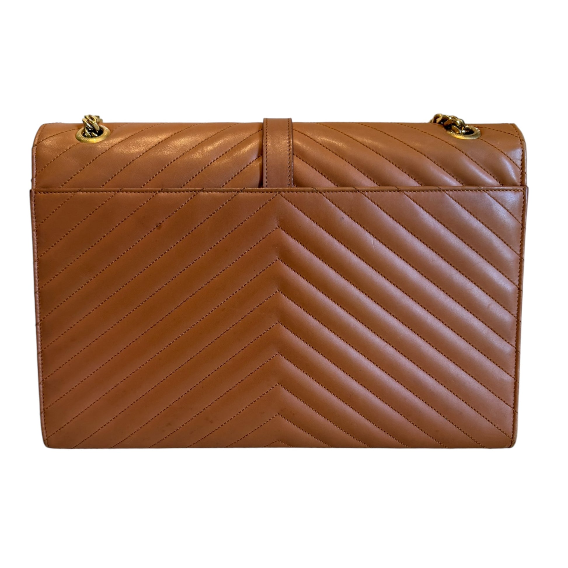 Saint Laurent Tan Large Envelope Flap Bag - 354118