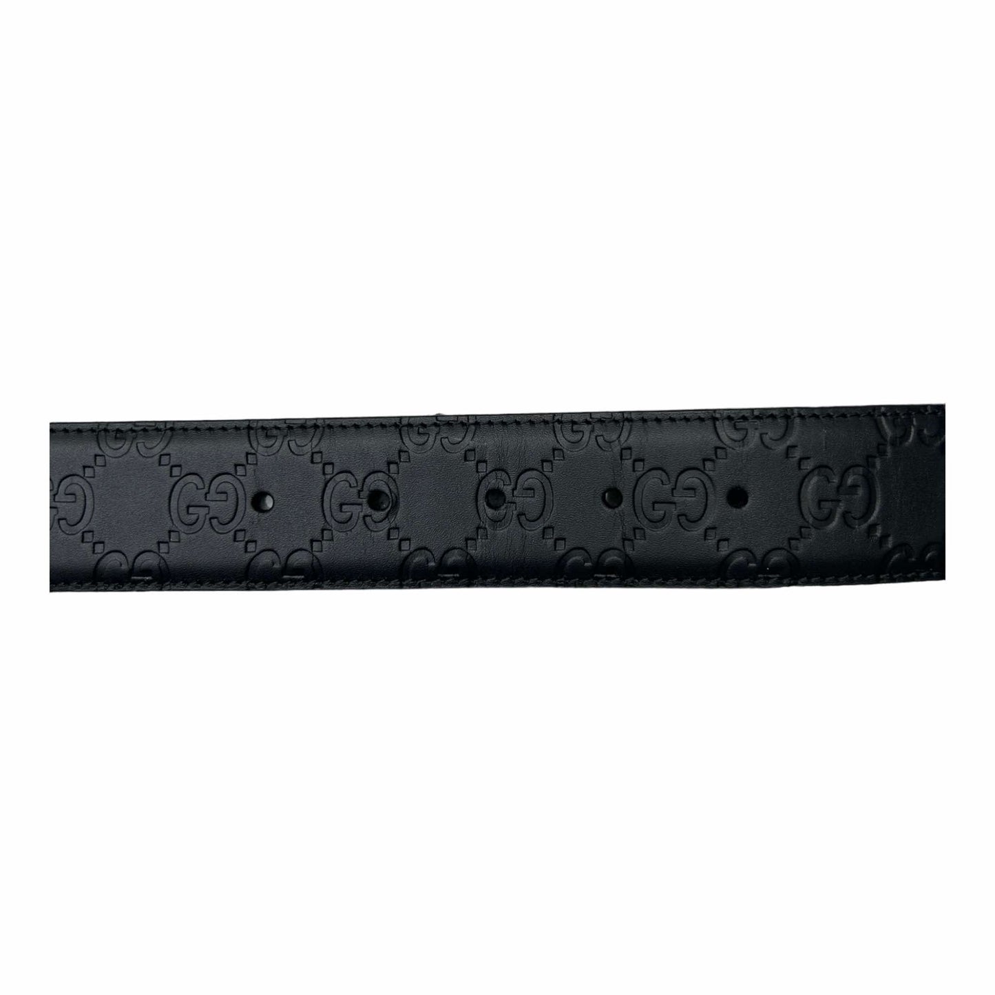 Gucci Black Leather GG Belt - (75/30) - 370543