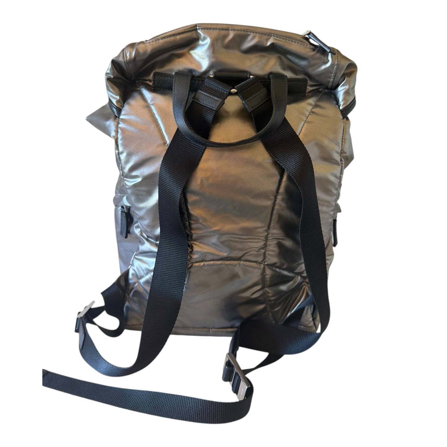 Prada Silver Tessuto Metal Backpack - 1BZ039