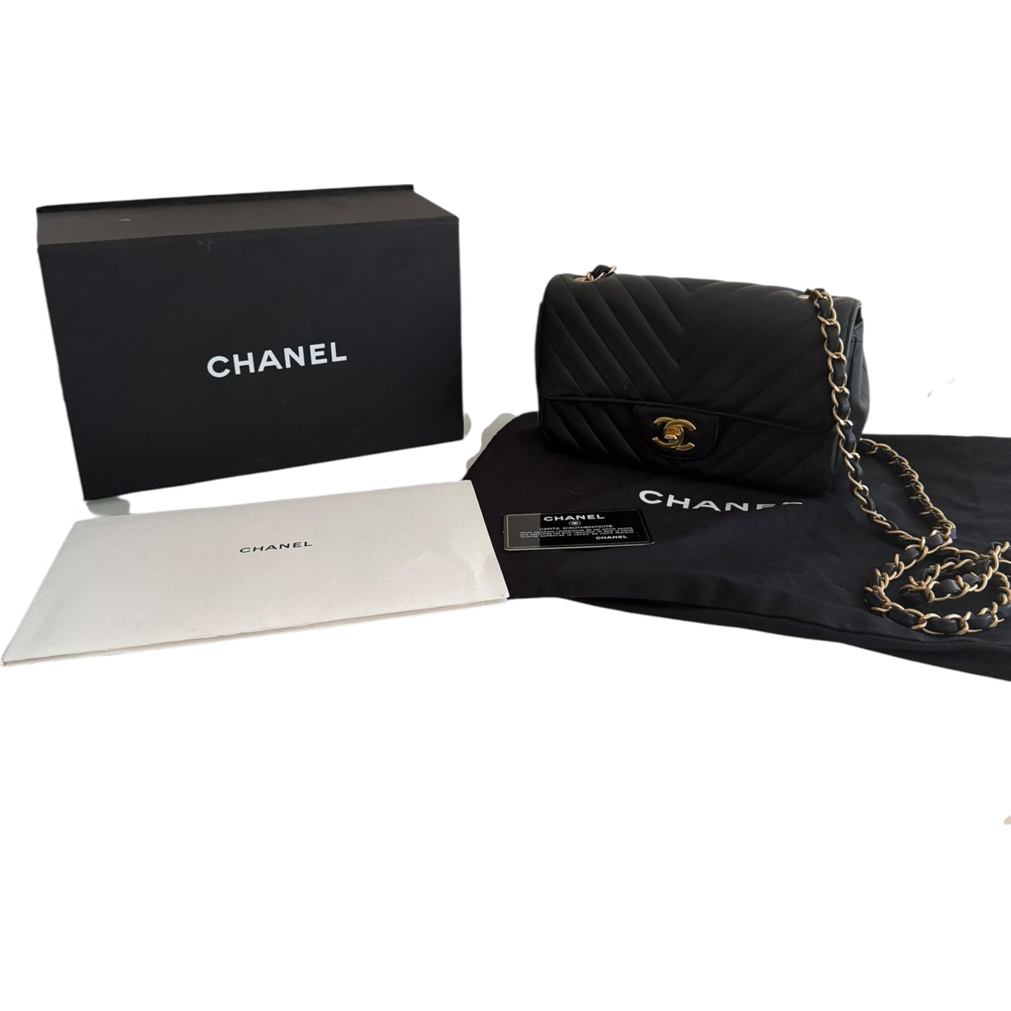 Chanel Chevron Single Flap Mini Leather Shoulder Bag