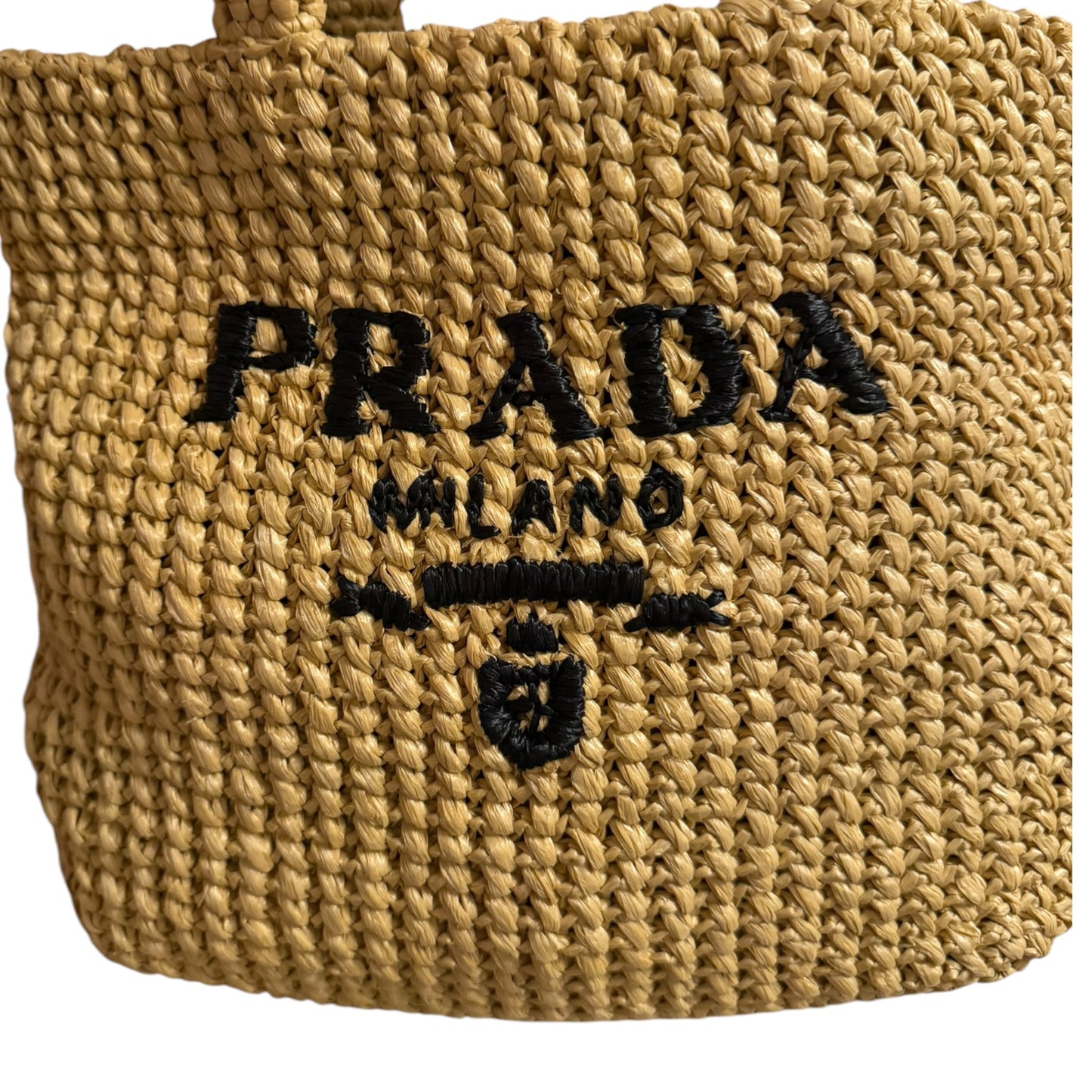 Prada Natural Small Crochet Tote Bag