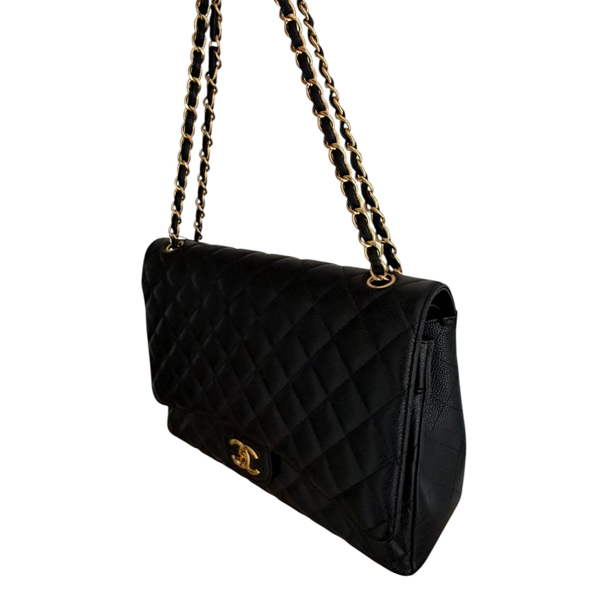 Chanel Timeless Classic Quilted Caviar Maxi Double Flap
