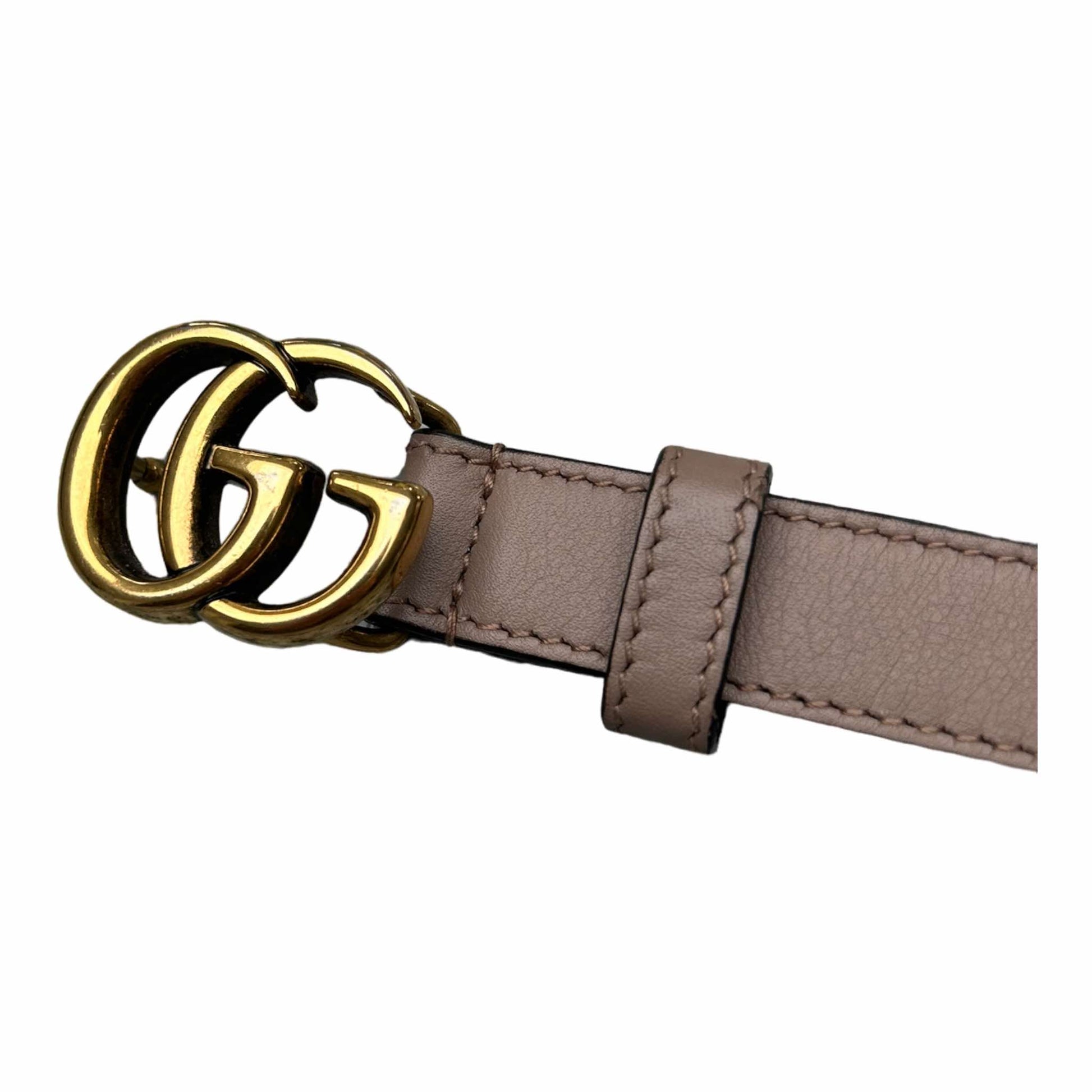 Gucci Ladies Beige Mini GG Belt - (85/34) - 409417