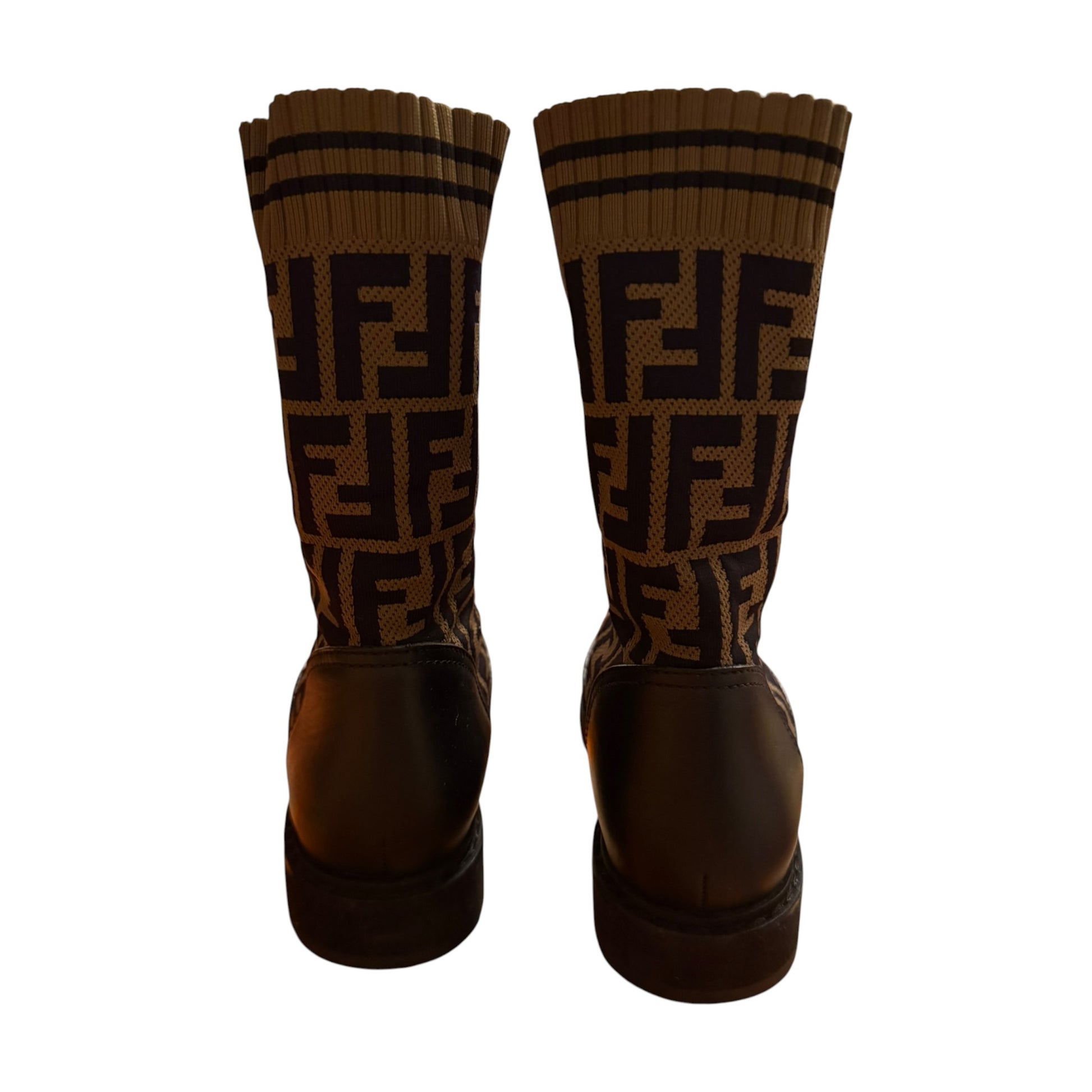 Fendi FF Rockoko Monogram Boots - 38.5 EU