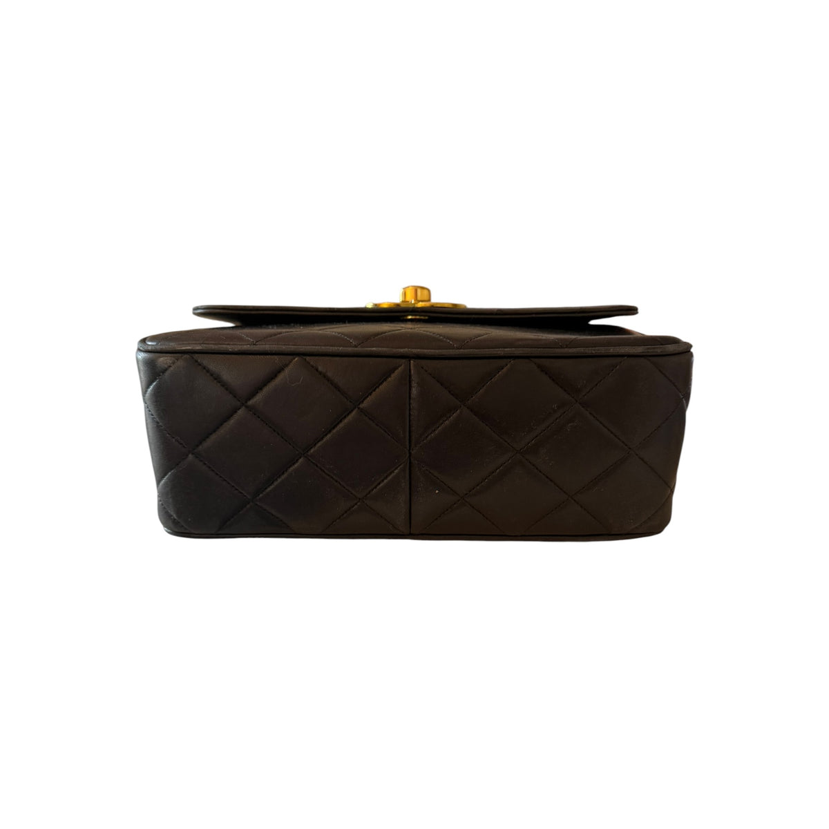 Chanel Vintage Black Quilted CC Square Flap