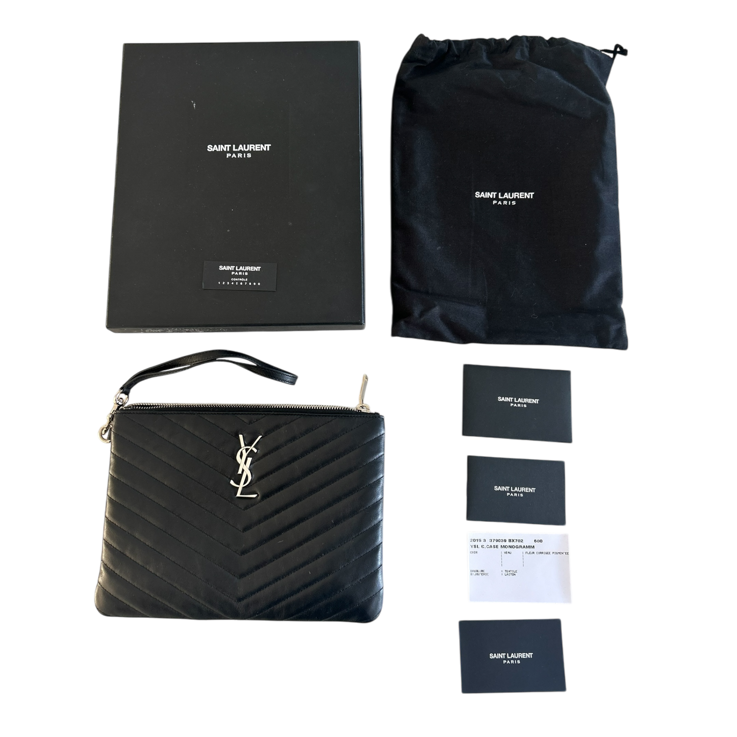 Saint Laurent Cassandre Matelassé Quilted A5 Pouch - 379039
