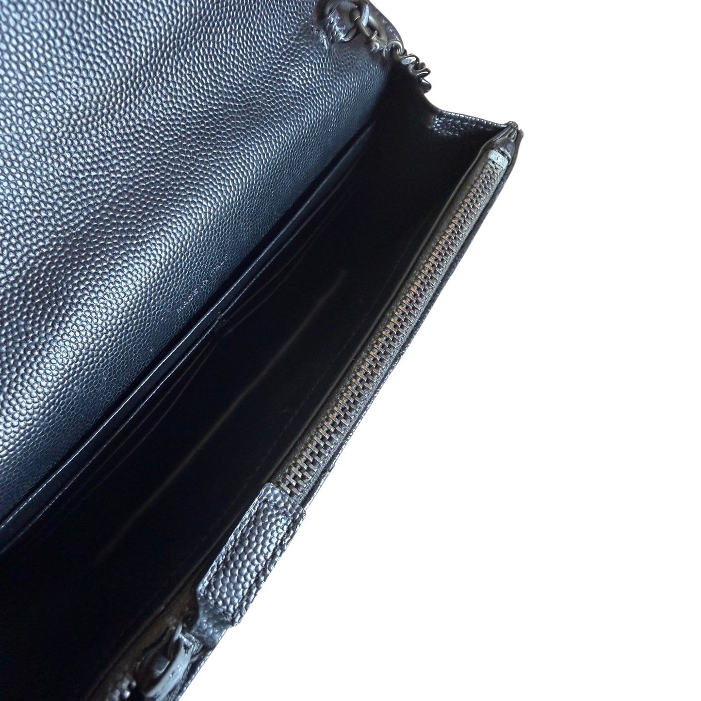 Saint Laurent Black Cassandre Envelope Chain Flap - 857605