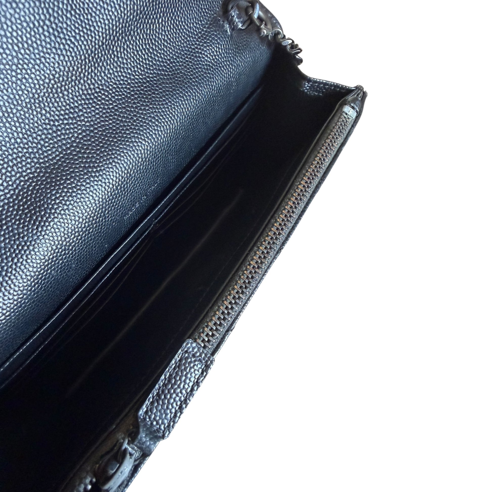 Saint Laurent Black Cassandre Envelope Chain Flap - 857605