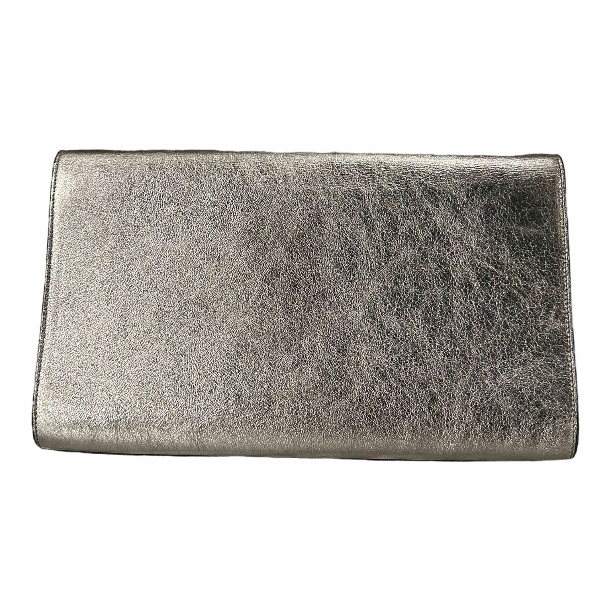 Saint Laurent Silver Belle Du Jour Clutch