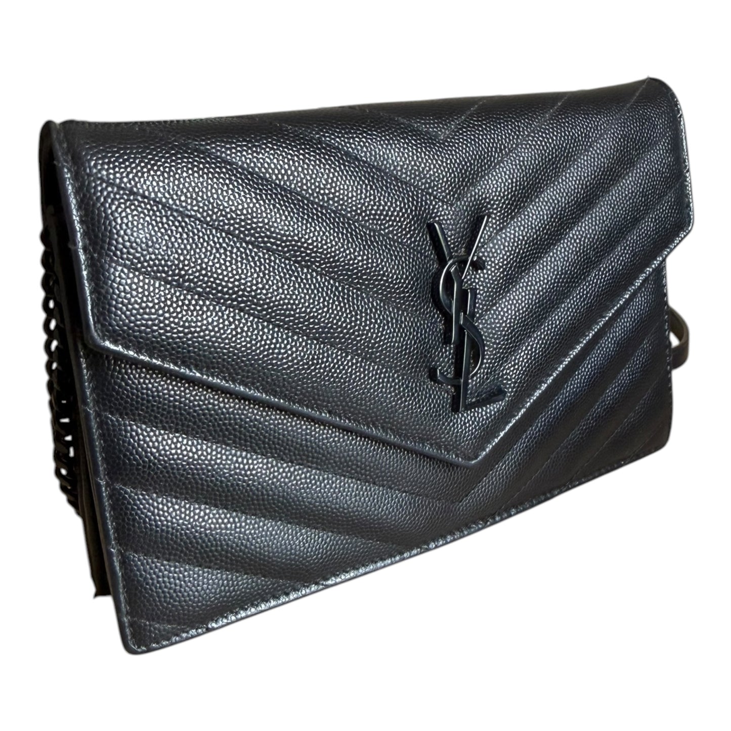 Saint Laurent Black Cassandre Envelope Chain Flap - 857605