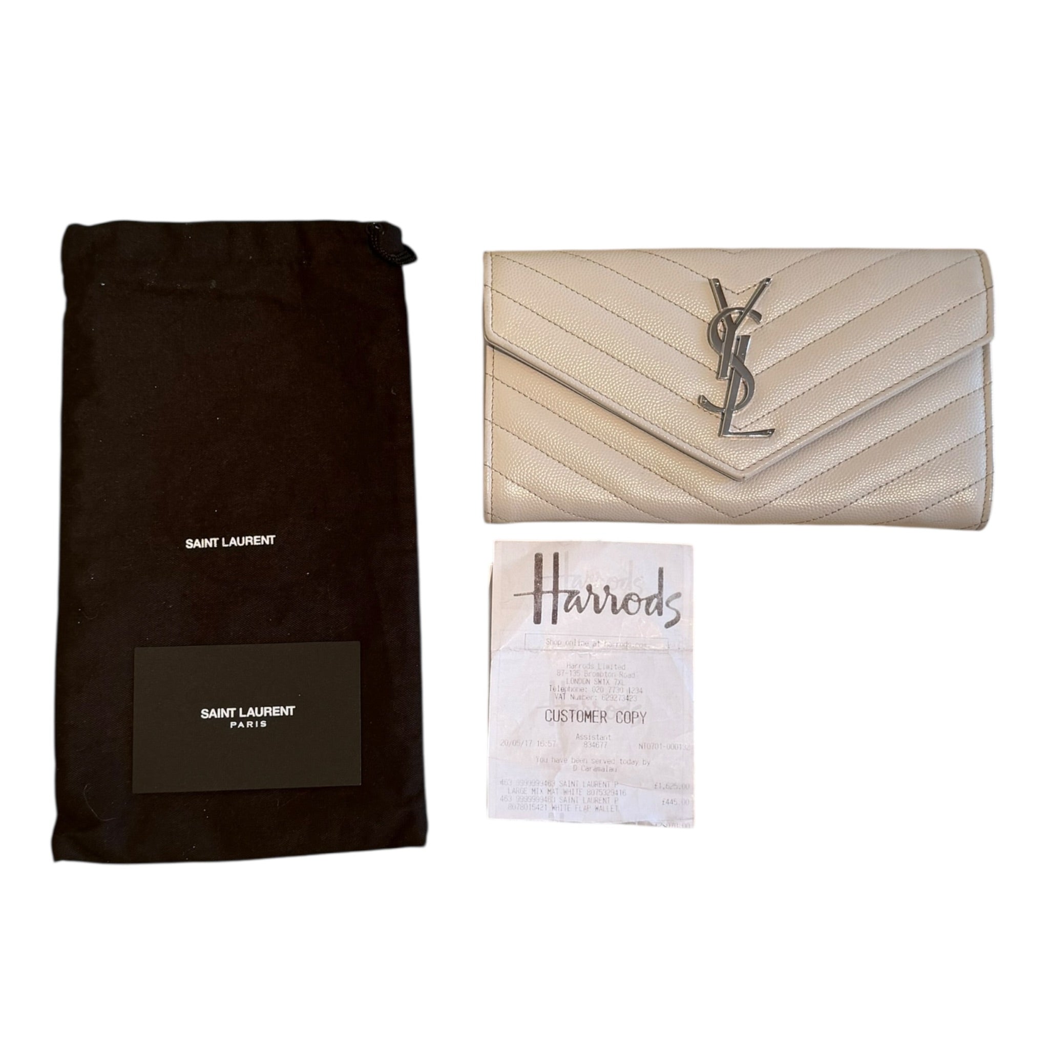 Pre-Loved Saint Laurent Cassandre Matelassé Large Flap Wallet
