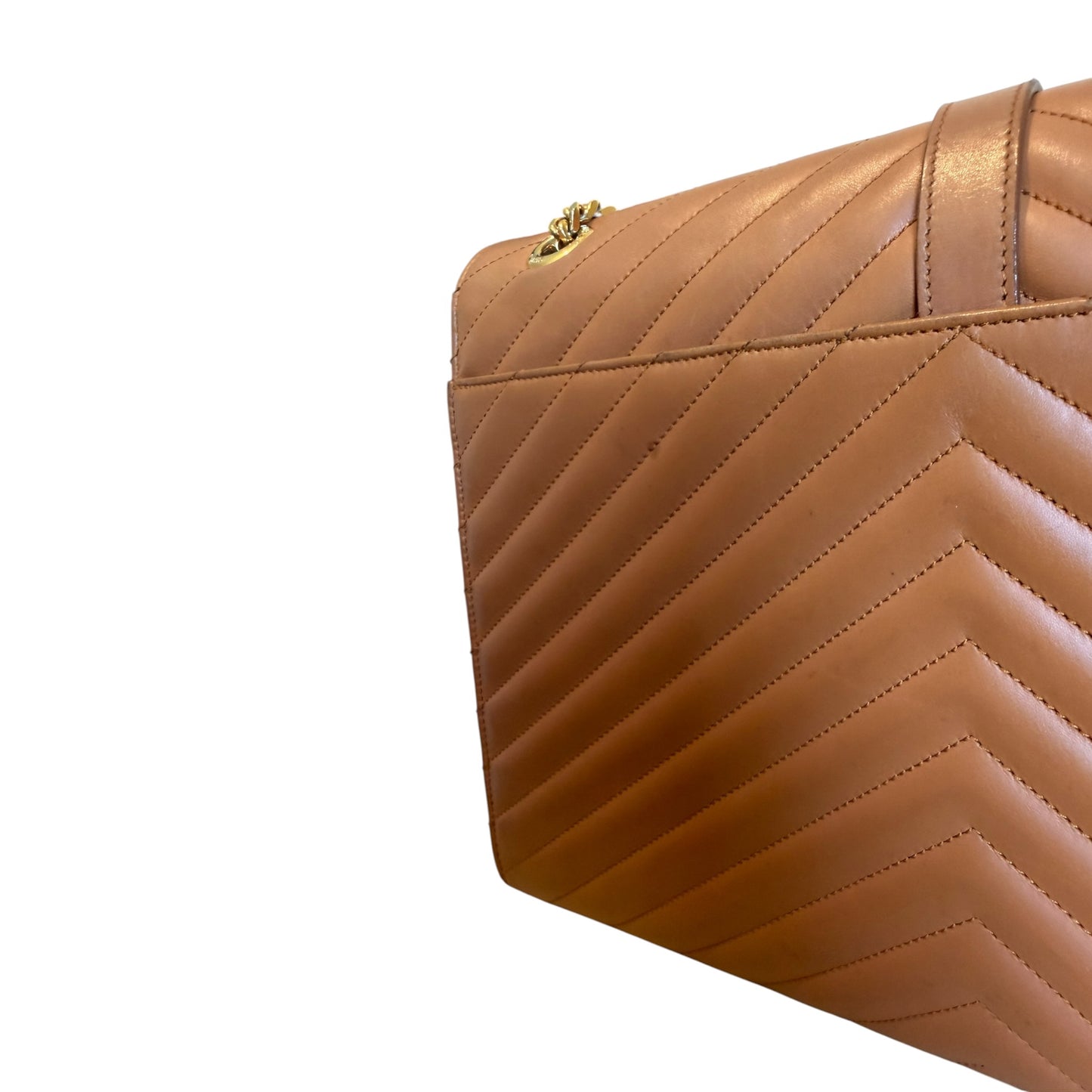 Saint Laurent Tan Large Envelope Flap Bag - 354118