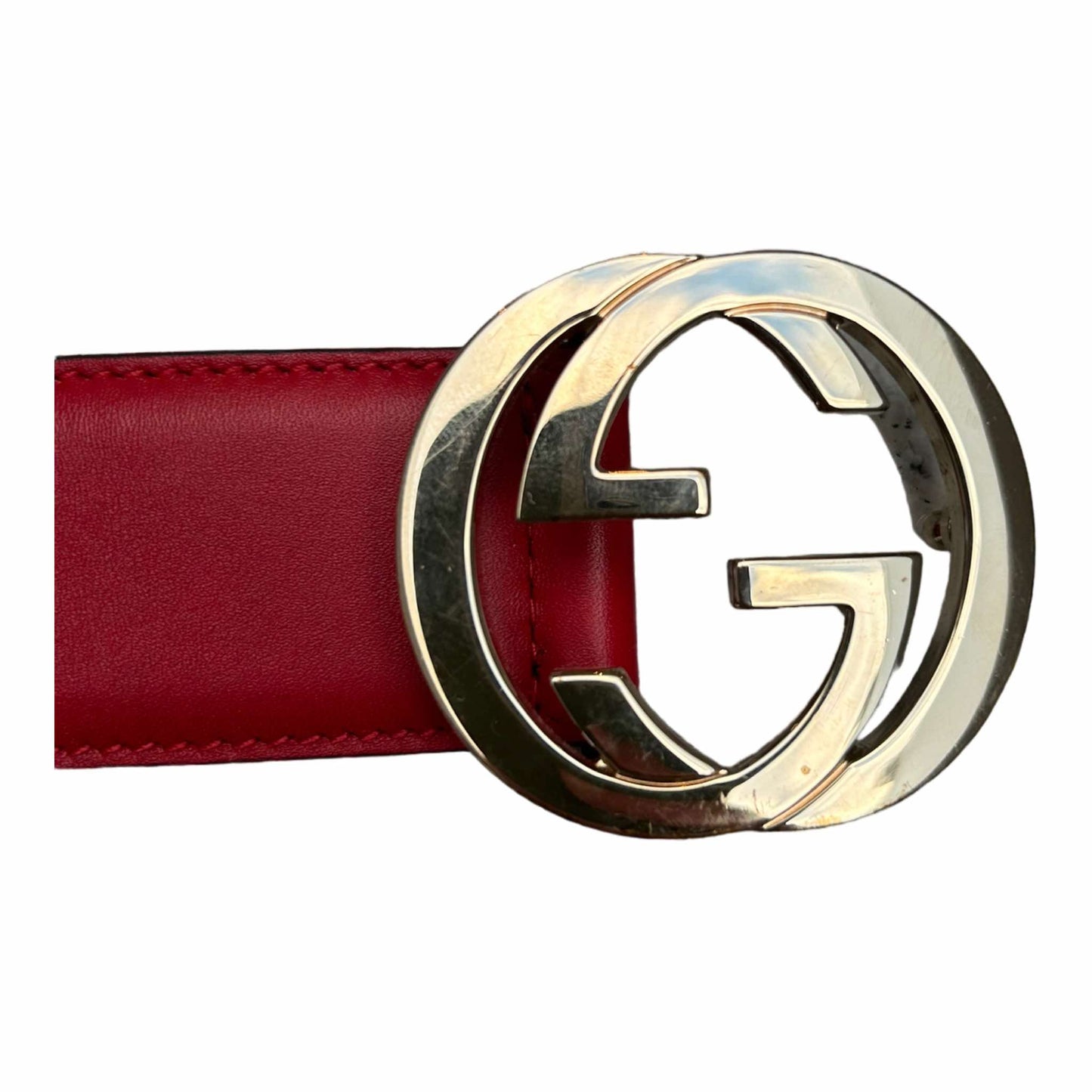 Gucci Red GG Belt - (80/32) - 546386