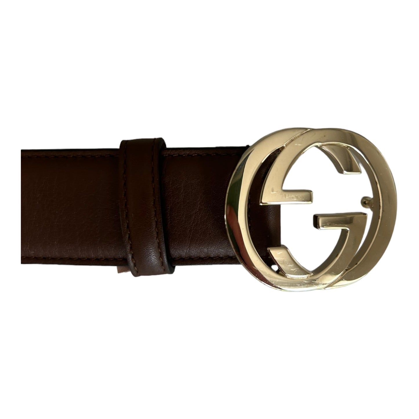 Gucci Brown Leather GG Belt - (90/36) - 370543