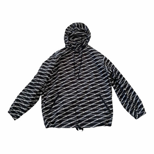 Balenciaga Black & Grey Monogram Raincoat - 48
