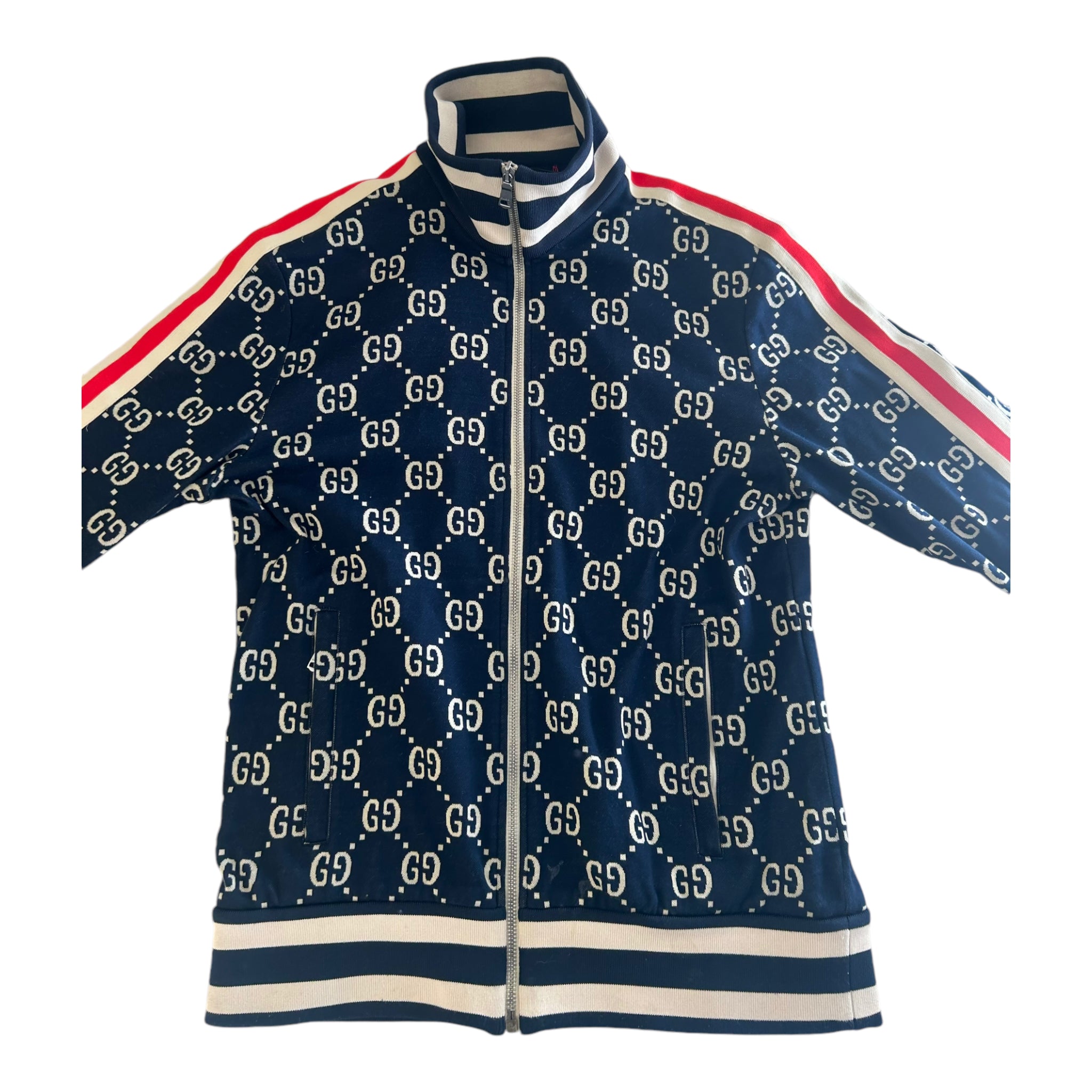 Gg jacquard cotton jacket fake online