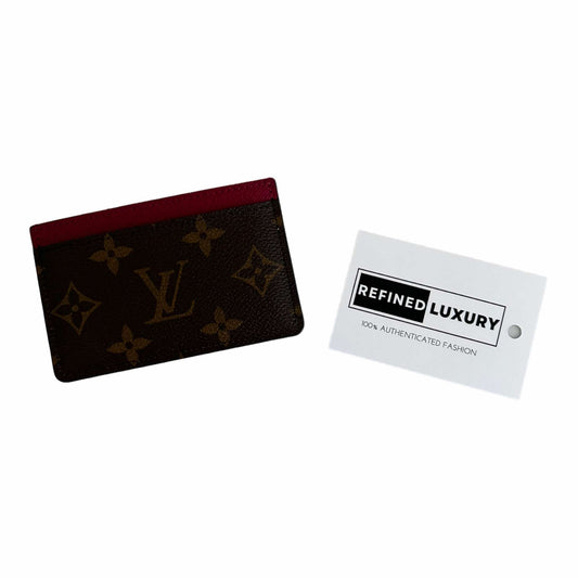 NEW LOUIS VUITTON LV Fuchsia Monogram Canvas Card Holder M60703