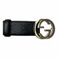 Gucci Black Leather GG Belt - (75/30) - 370543