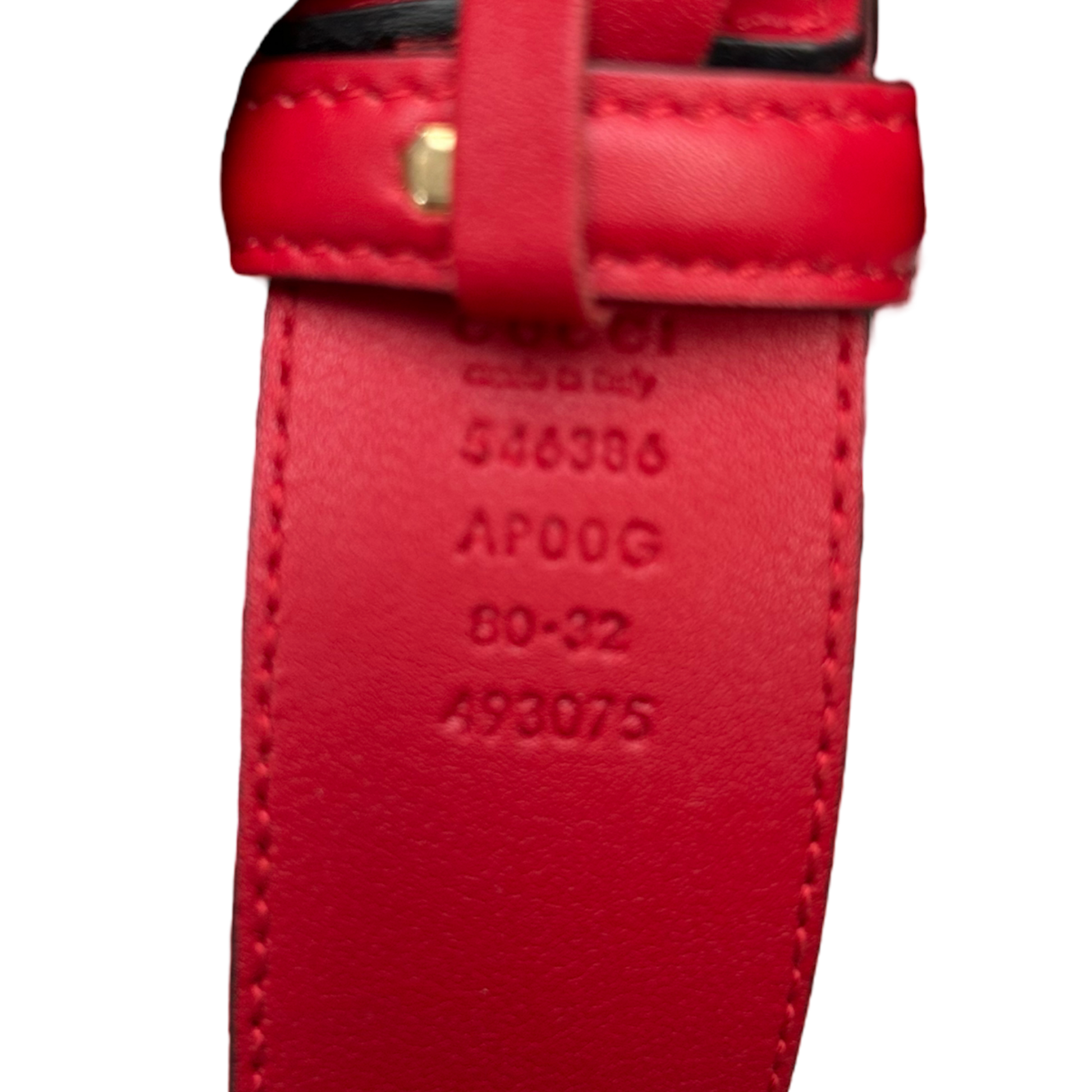 Gucci Red GG Belt - (80/32) - 546386