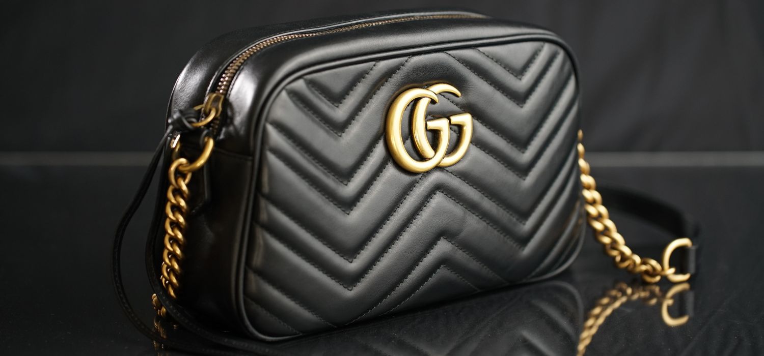 Black Gucci Handbag with Gold Hardware