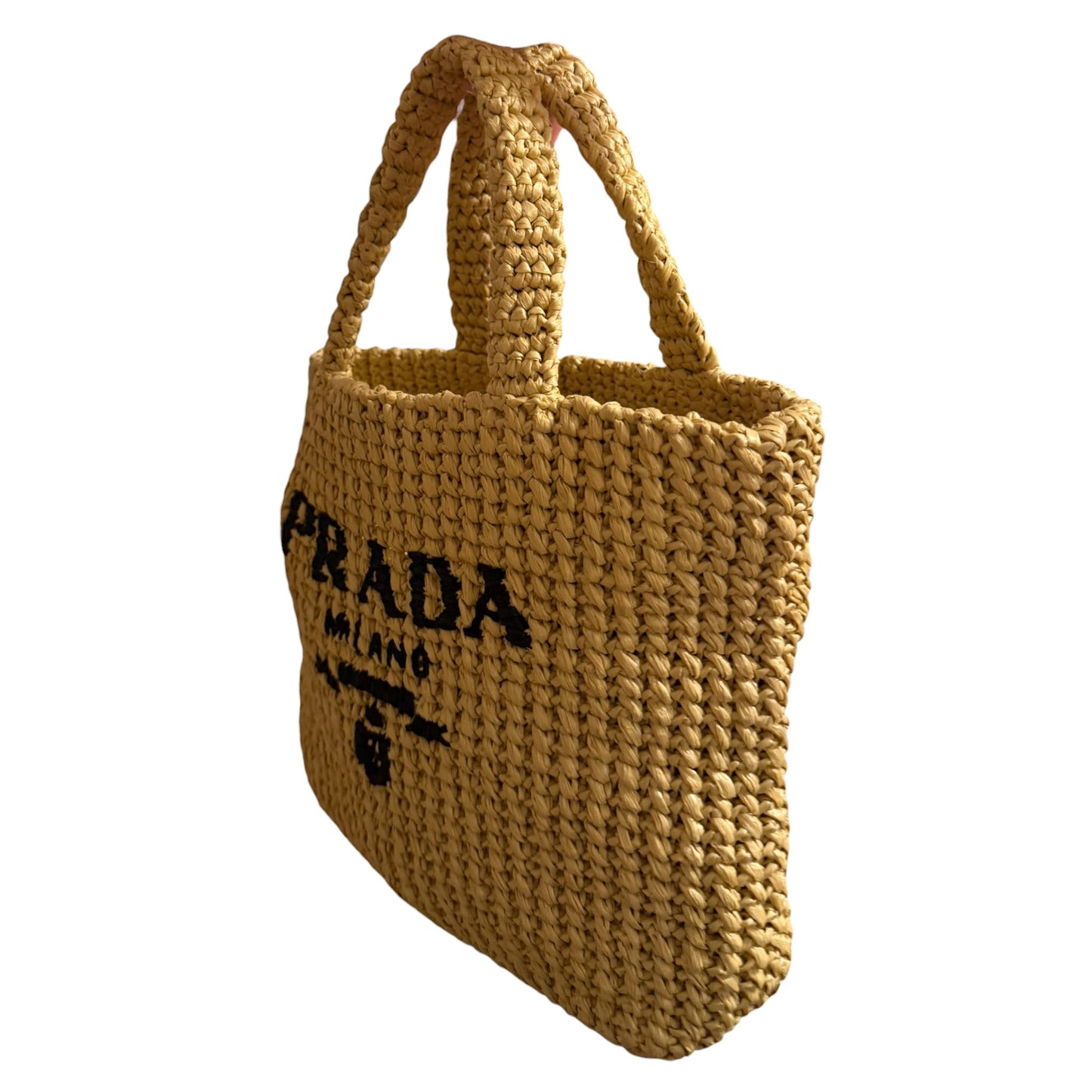 Prada Natural Small Crochet Tote Bag