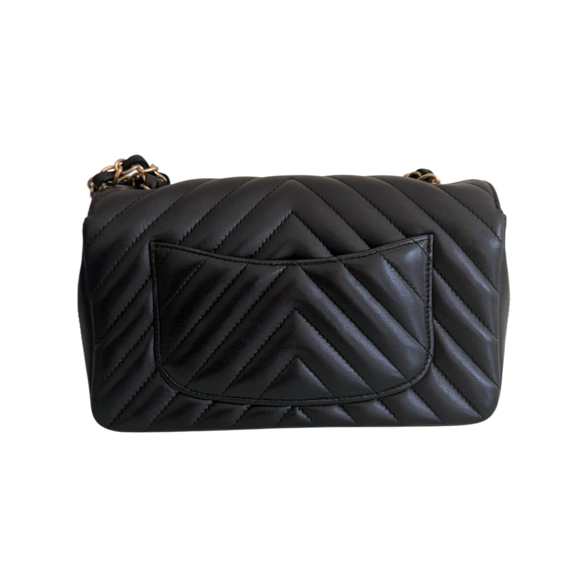 Chanel Chevron Single Flap Mini Leather Shoulder Bag
