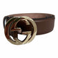 Gucci Brown Leather GG Belt - (90/36) - 370543