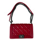 Chanel Red Leather Boy Bag