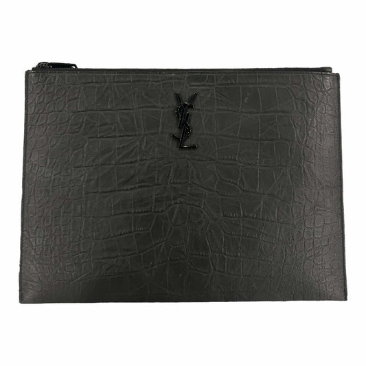 Saint Laurent Cassandre Crocodile Embossed Zipped Pouch - 453249