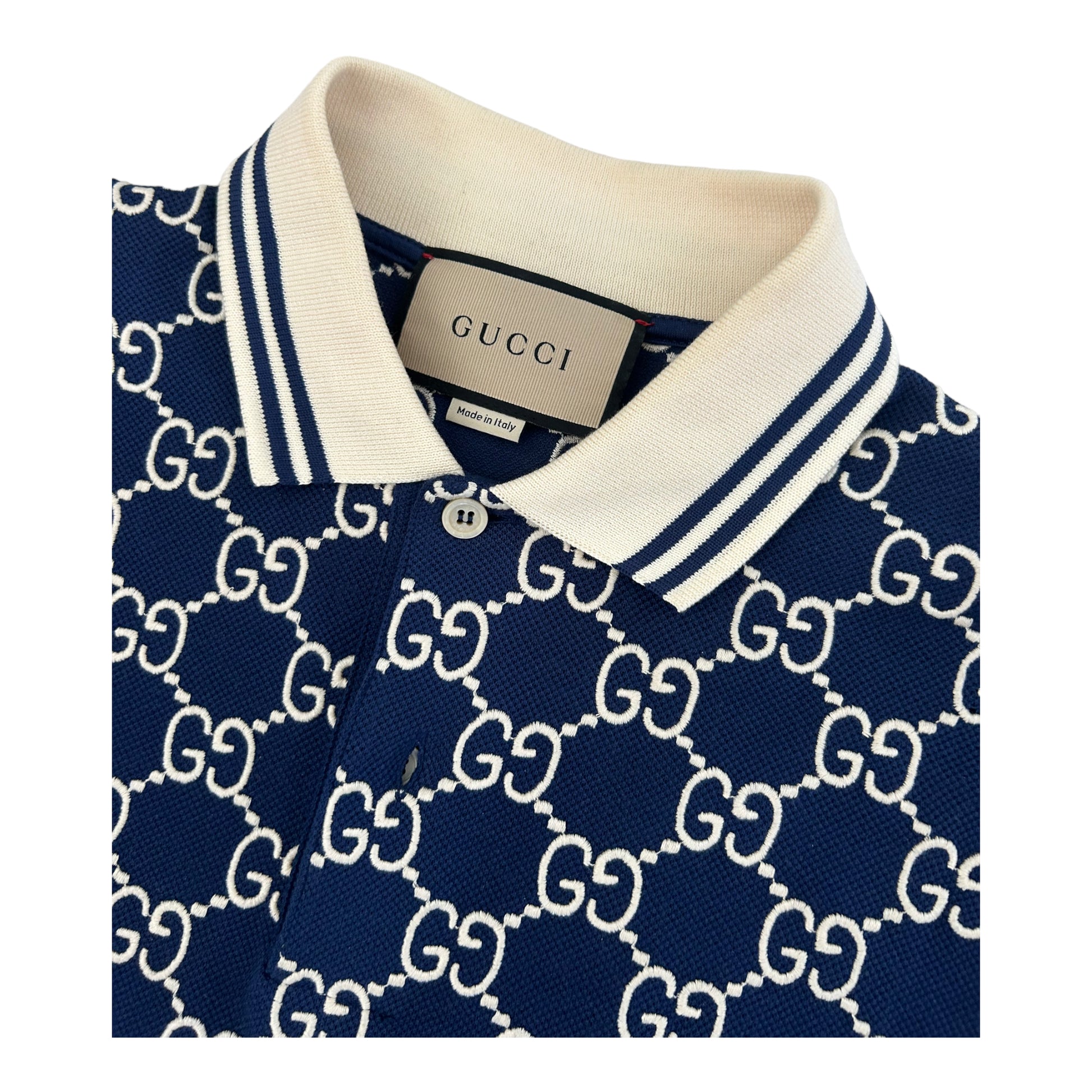 Gucci GG Navy Jacquard Polo