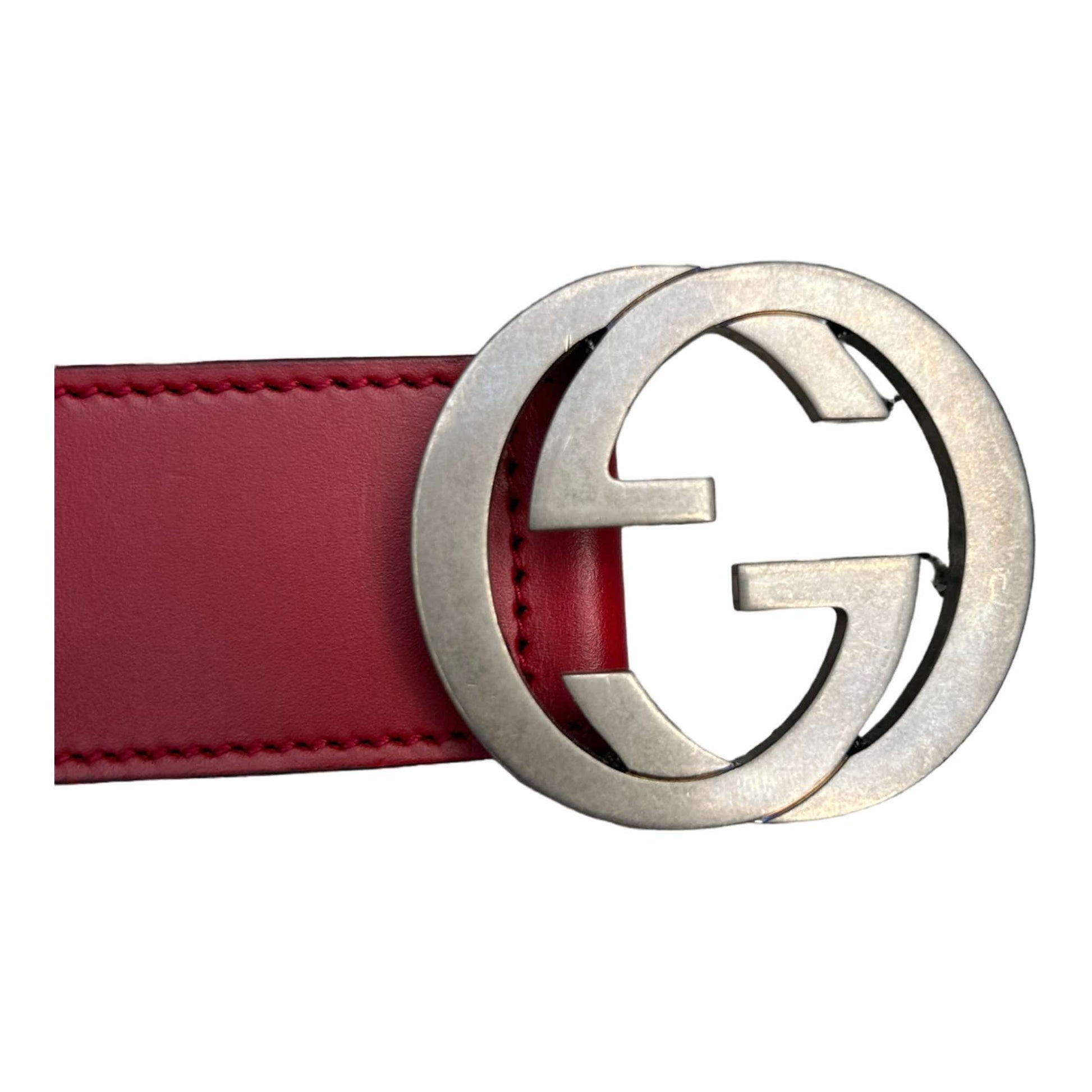 Gucci Red GG Belt - (105/42) - 546389