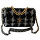 Chanel Medium Houndstooth Black & White Tweed 19 Flap
