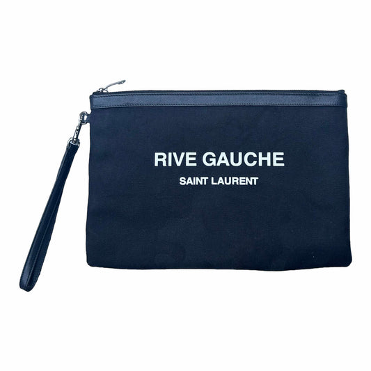 Saint Laurent Rive Gauche Black Camo Pouch - 581369