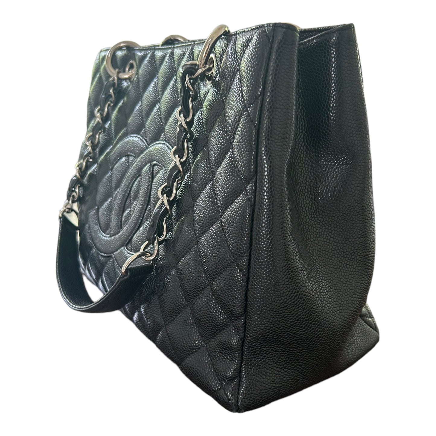 Chanel Black Quilted Caviar Timeless Grand Shopping Tote