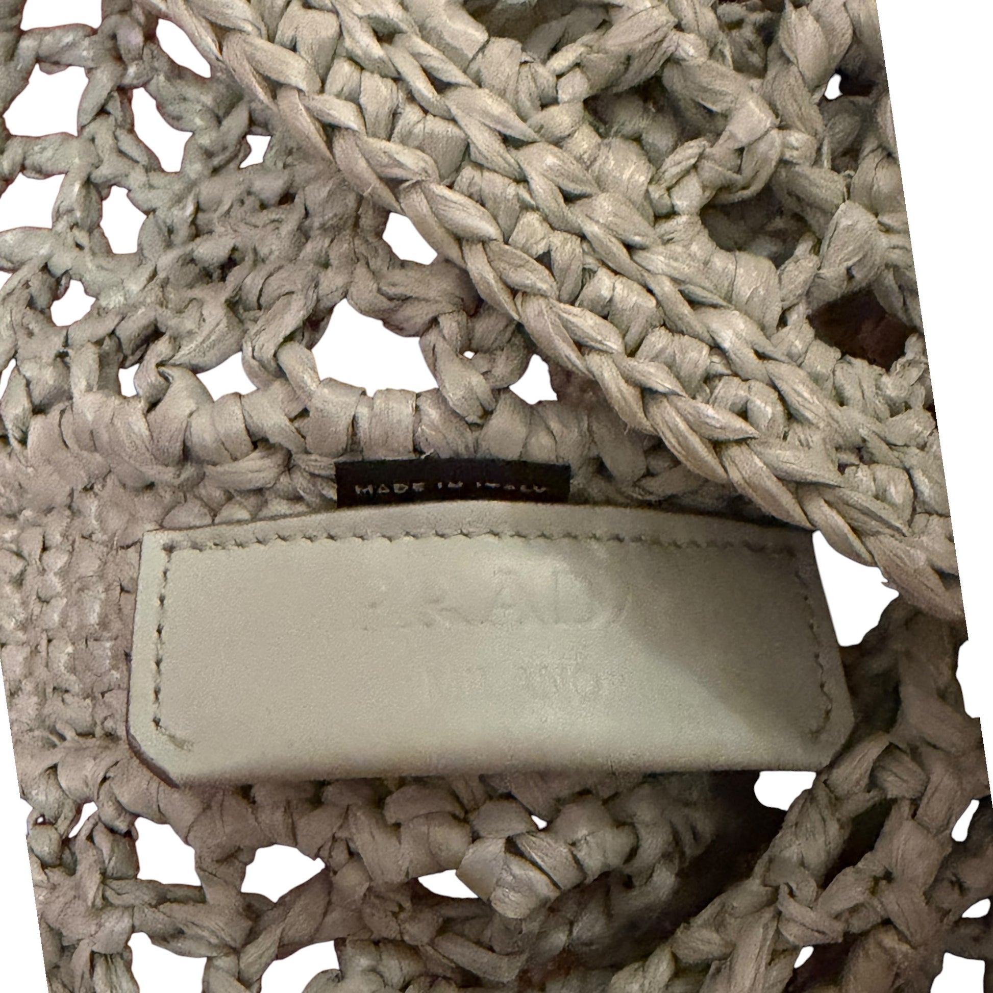 Prada Light Green Crochet Tote Bag