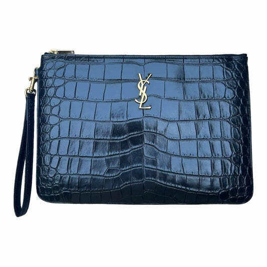 Saint Laurent Cassandre Crocodile Embossed Pouch - 558070