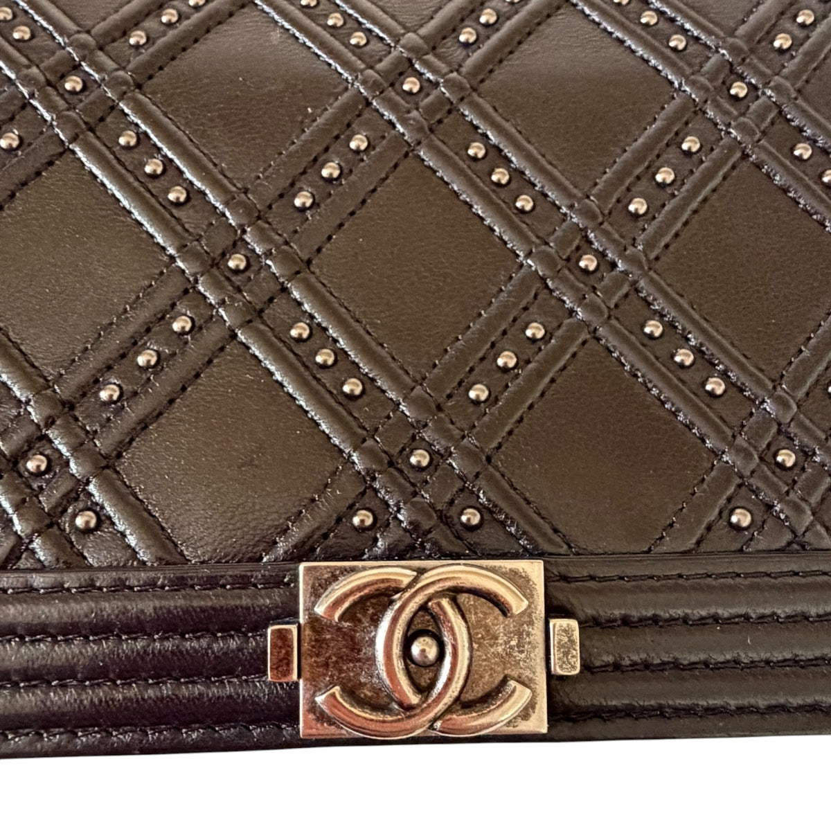 Chanel Black Paris Dallas Studded Clutch / Long Wallet