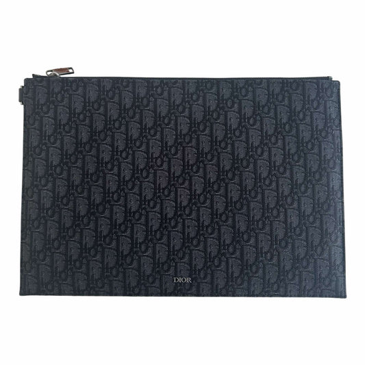 Dior Black Oblique Jacquard A4 Pouch