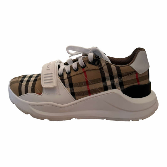 Burberry Check & Leather Sneakers - 40EU