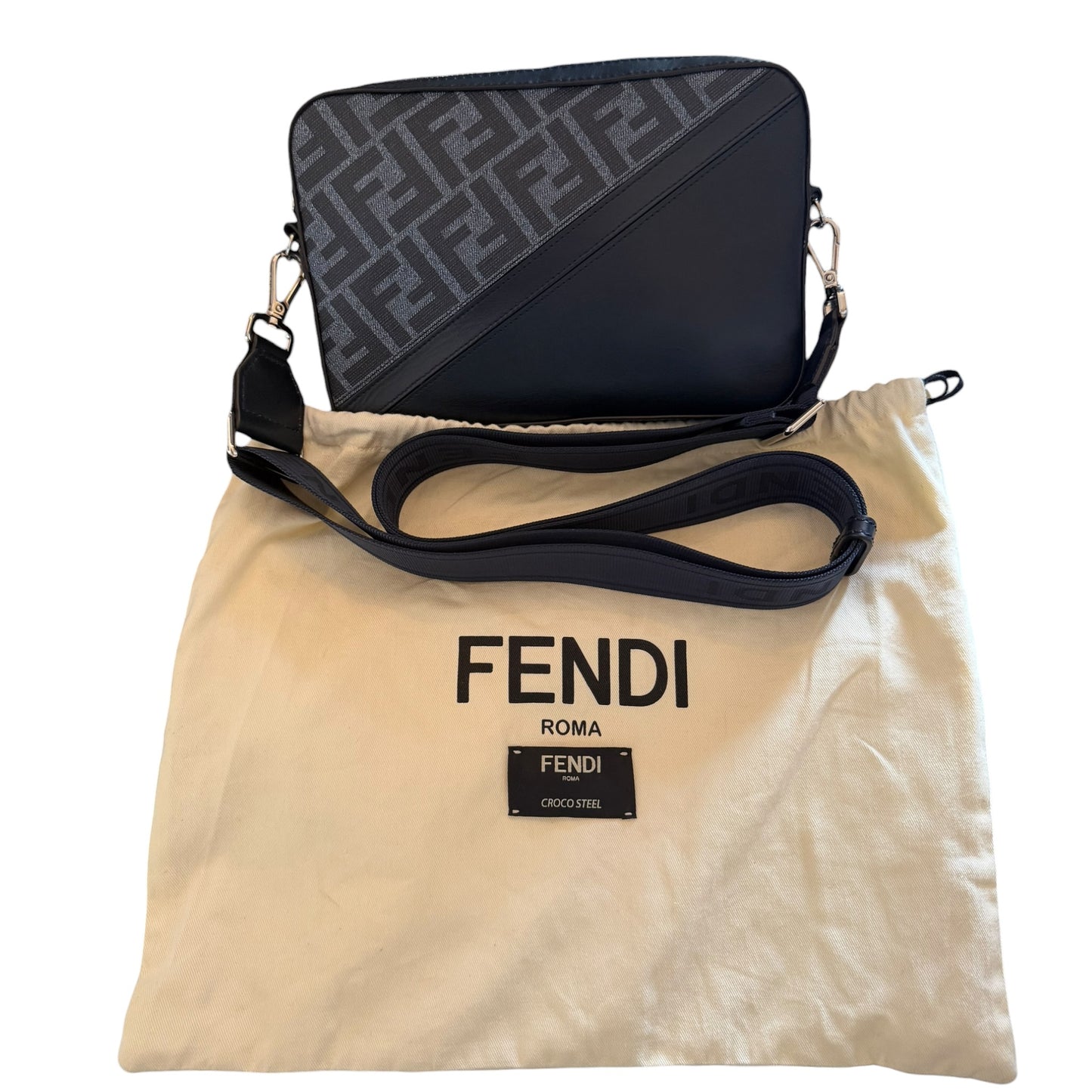 Fendi FF Blue Diagonal Bag
