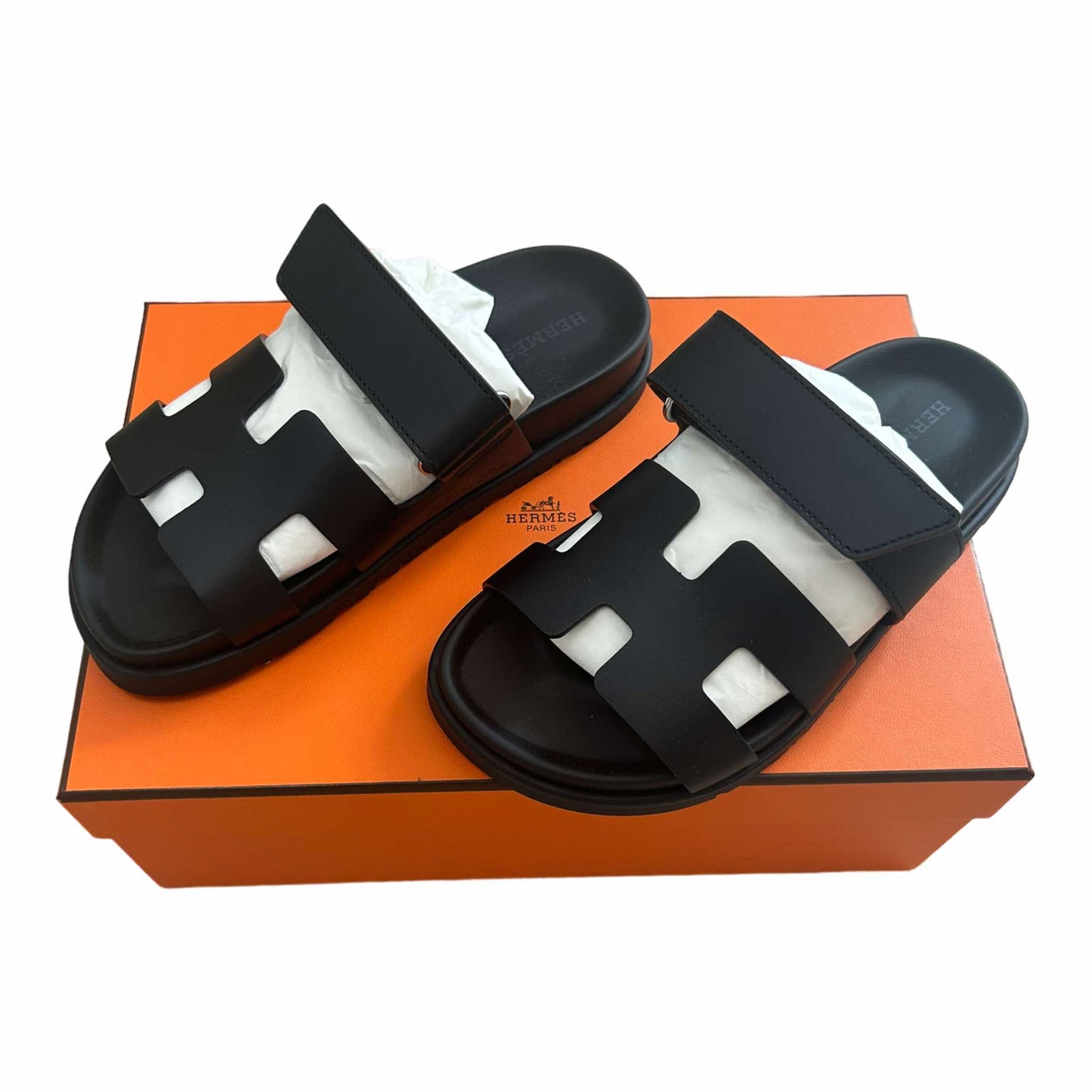 Hermès Chypre Sandals Noir - Size EU 34.5