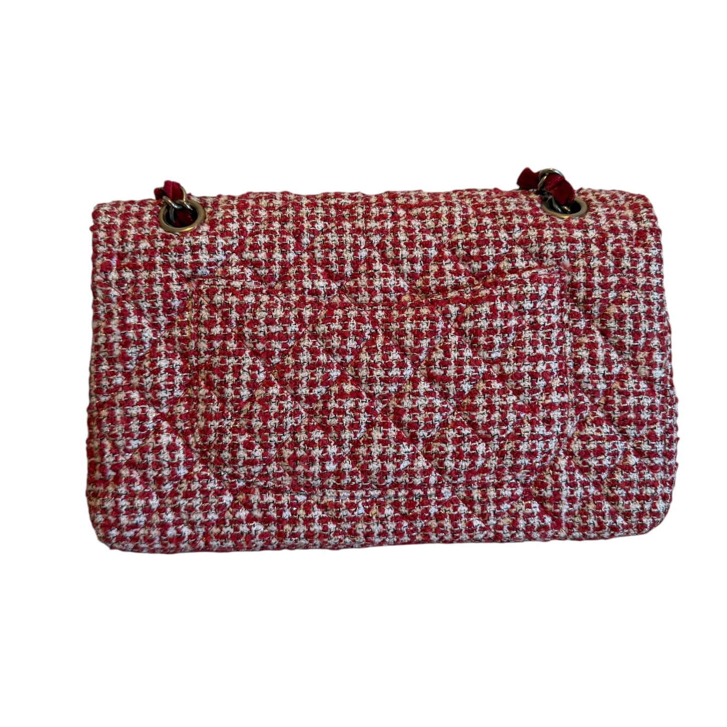 Chanel Timeless Classic Red Tweed Bag