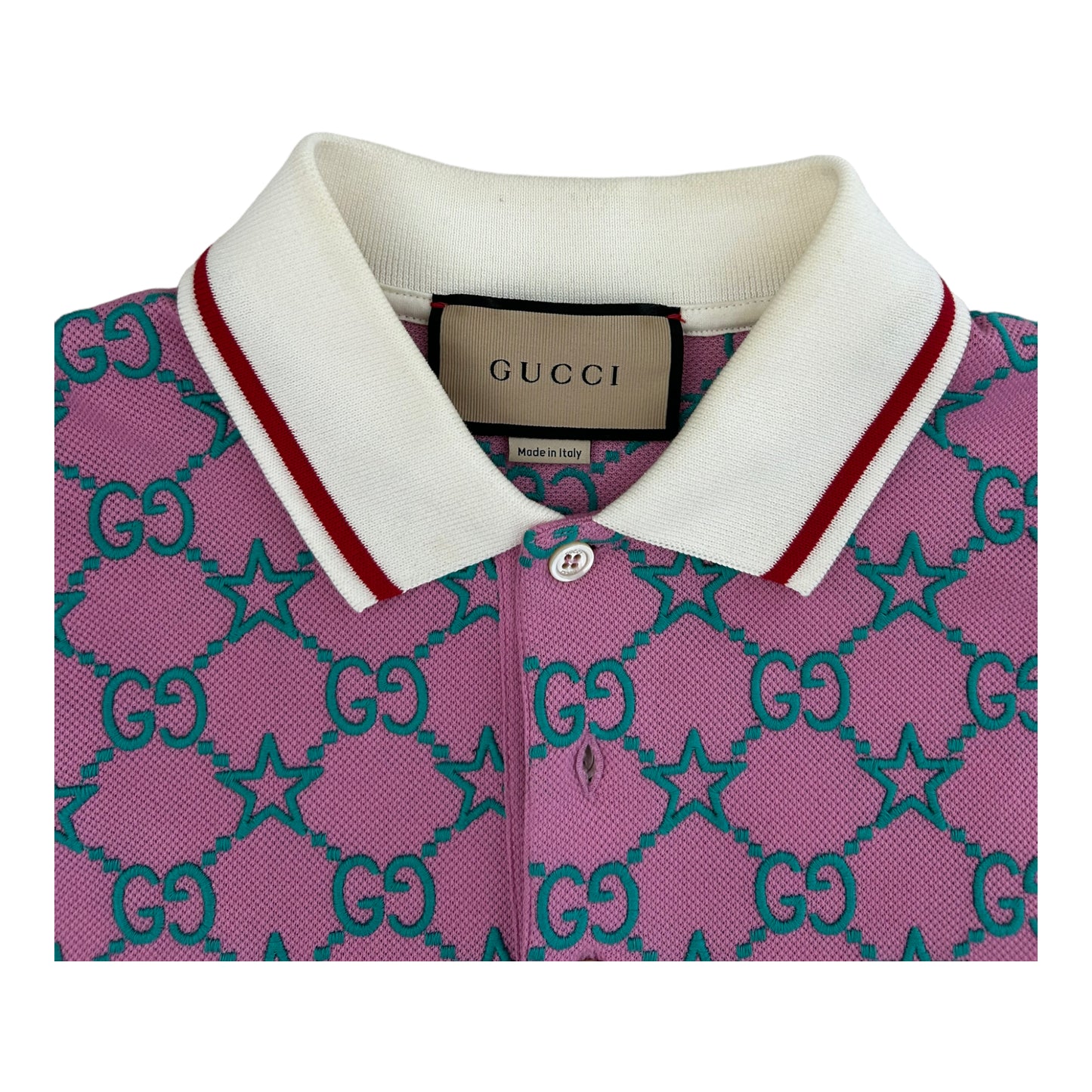 Gucci GG & Star Pink Cotton Polo