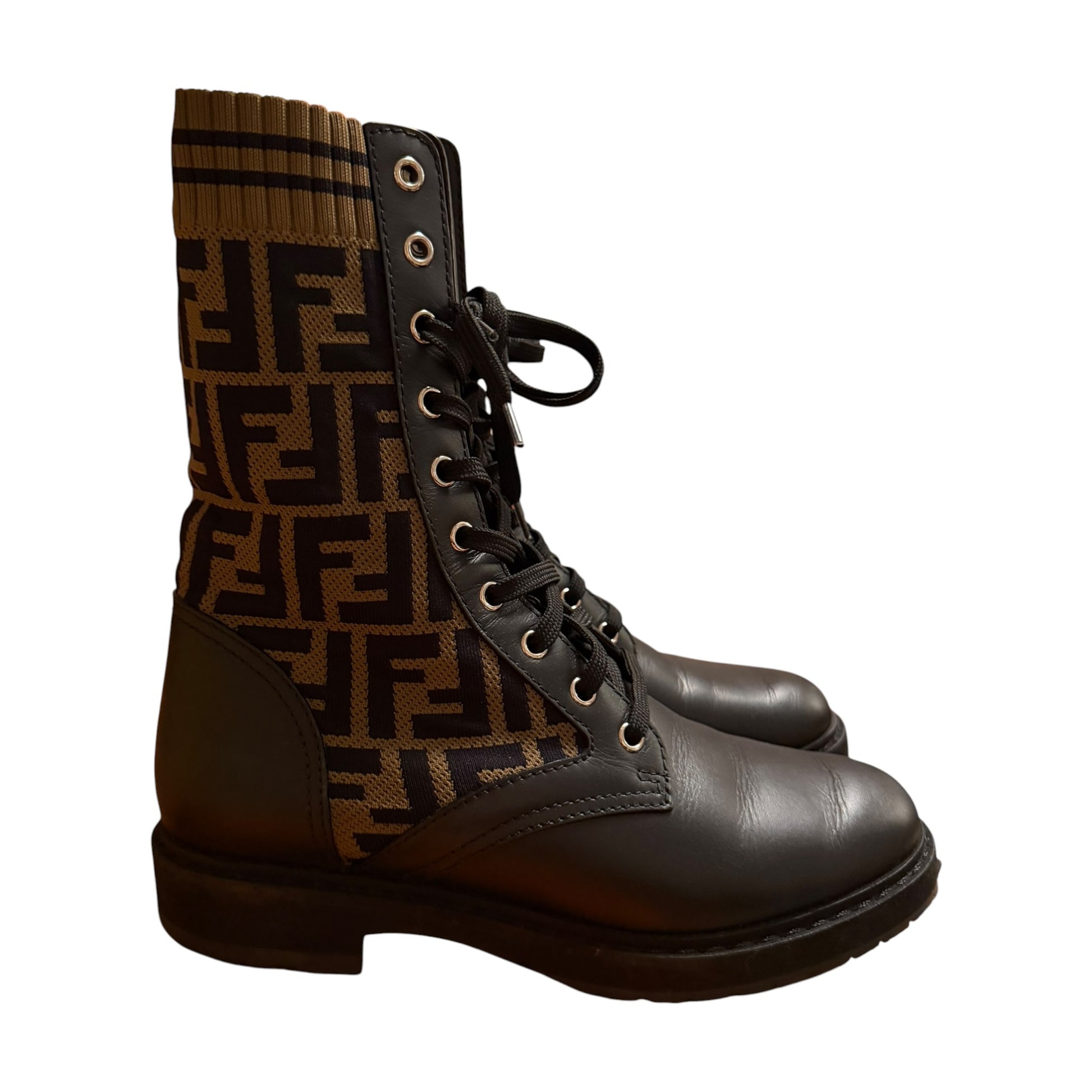 Fendi FF Rockoko Monogram Boots - 38.5 EU