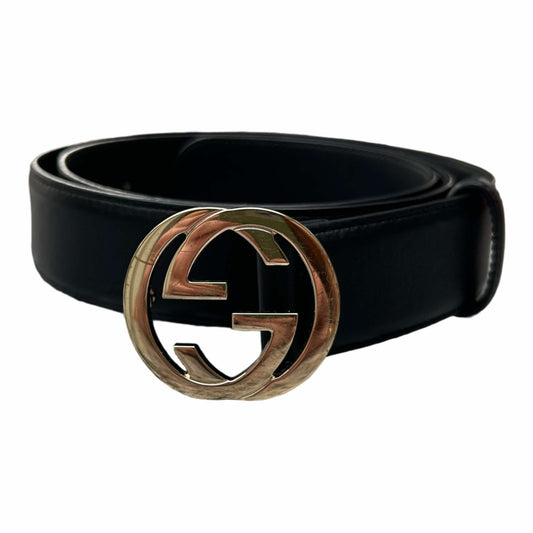 Gucci Black Leather GG Belt - (100/40) - 370543