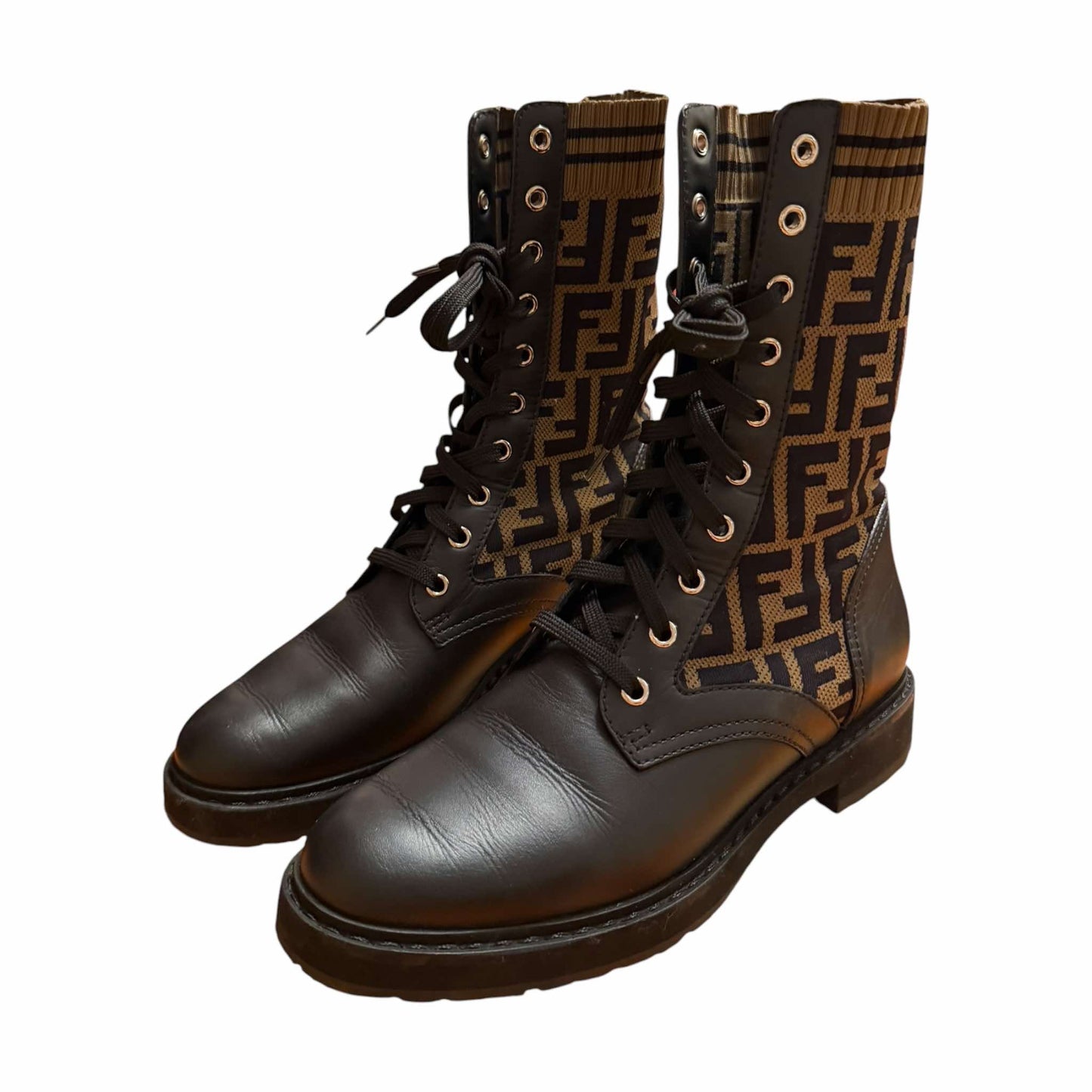 Fendi FF Rockoko Monogram Boots - 38.5 EU