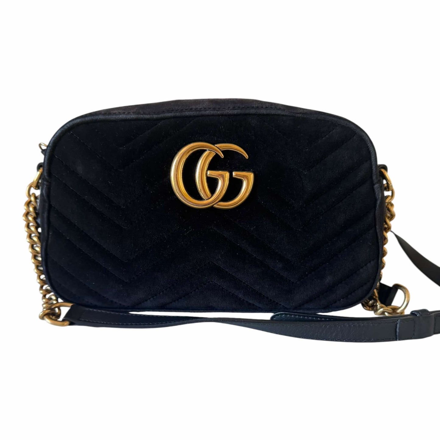 Gucci GG Marmont Matelasse Velvet Crossbody Bag - 447632