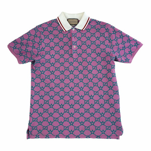 Gucci GG & Star Pink Cotton Polo