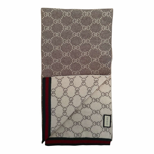 Gucci Monogram Wool Scarf - Grey