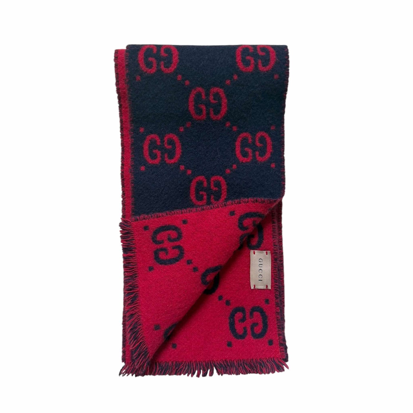 Gucci Red & Blue Monogram Scarf
